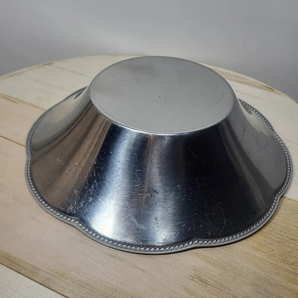Alfra Alessi 18/10 Stainless Steel Scalloped Bowl Italy Rope Edge Vintage 8.25in